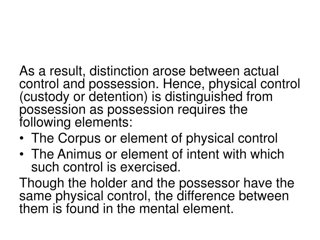 as a result distinction arose between actual