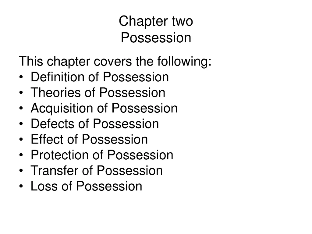 chapter two possession