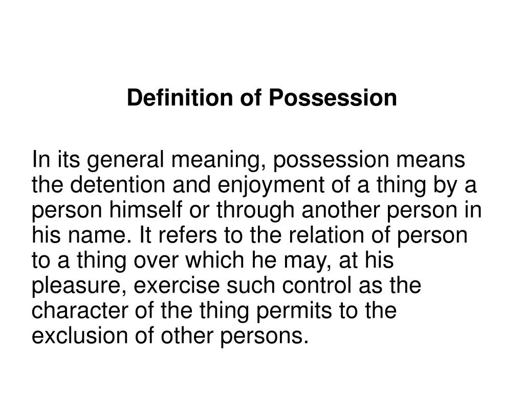definition of possession