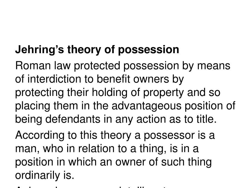 jehring s theory of possession roman