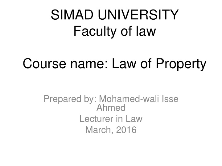 simad university faculty of law