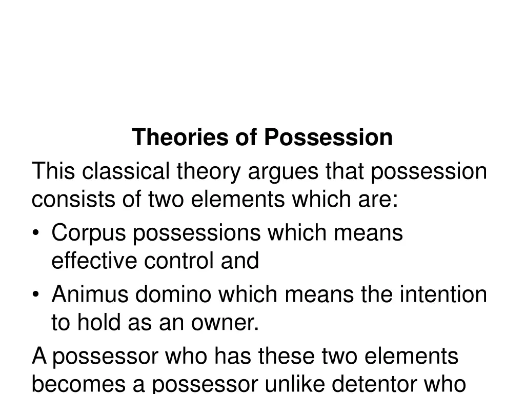 theories of possession this classical theory
