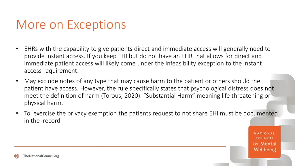 more on exceptions