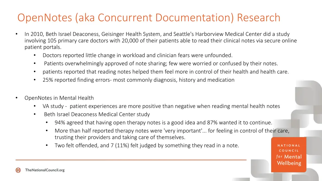 opennotes aka concurrent documentation research