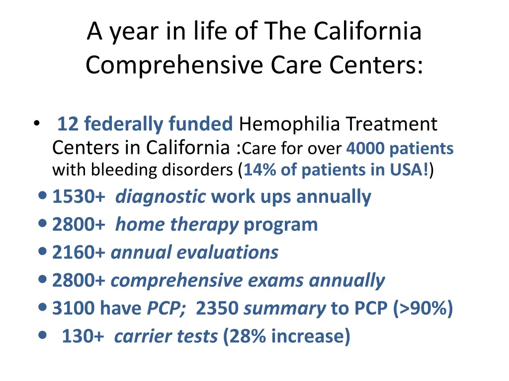a year in life of the california comprehensive