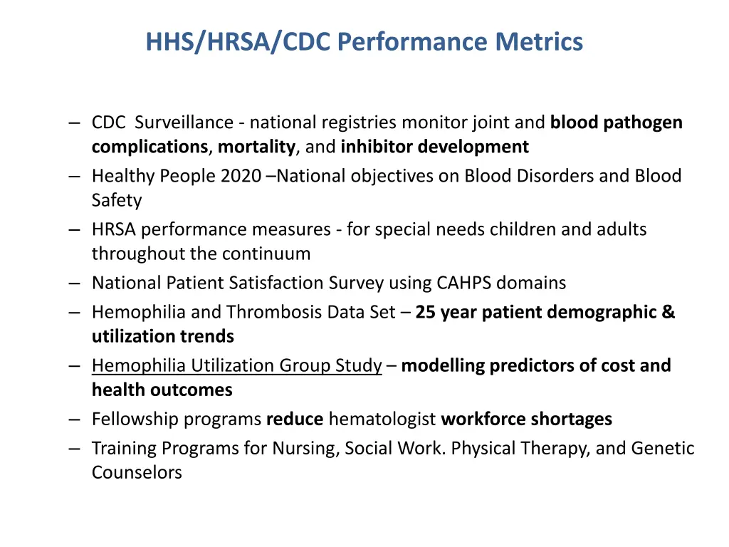 hhs hrsa cdc performance metrics
