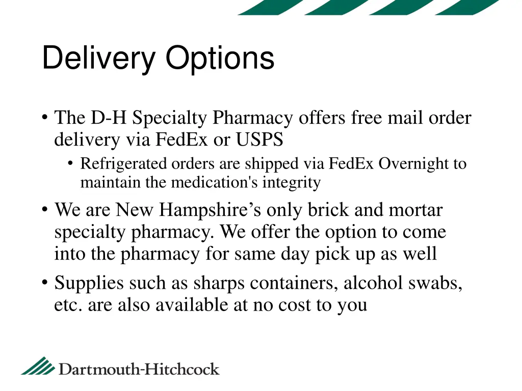 delivery options
