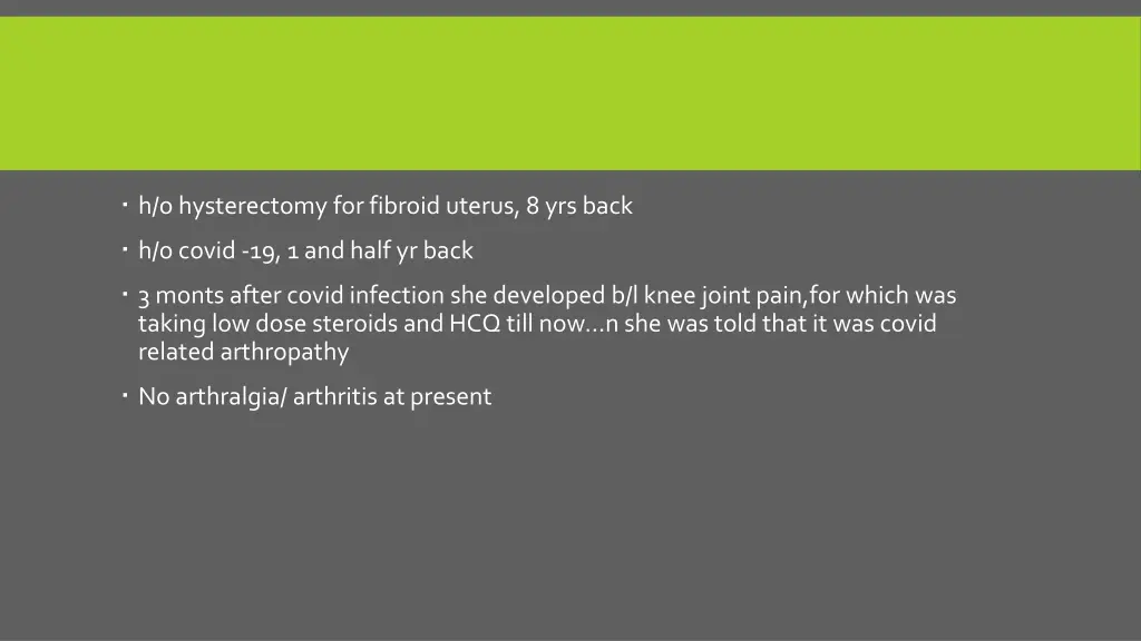 h o hysterectomy for fibroid uterus 8 yrs back
