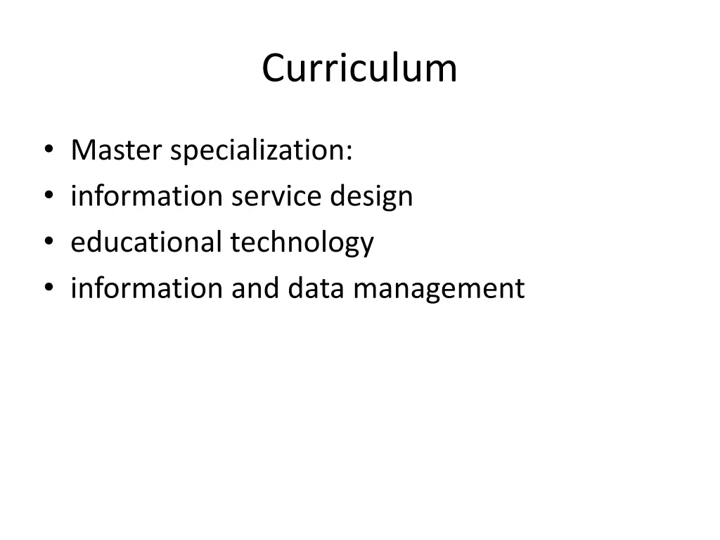 curriculum 1