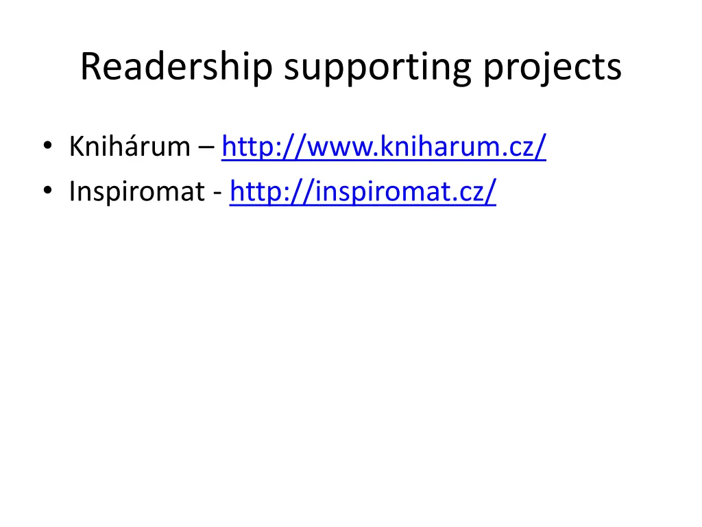 readership supporting projects 1