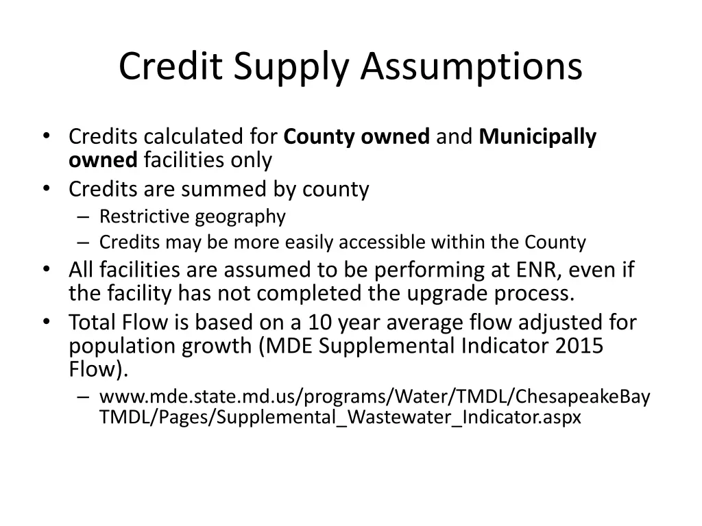credit supply assumptions