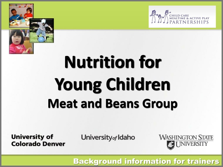 nutrition for young children meat and beans group