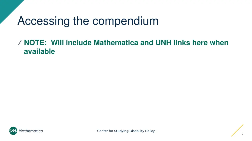 accessing the compendium