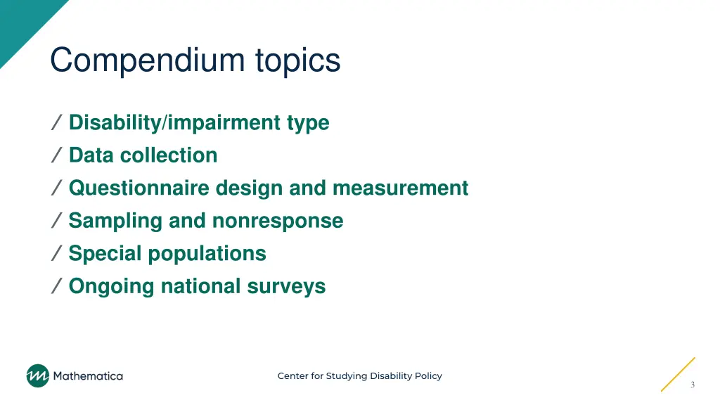 compendium topics