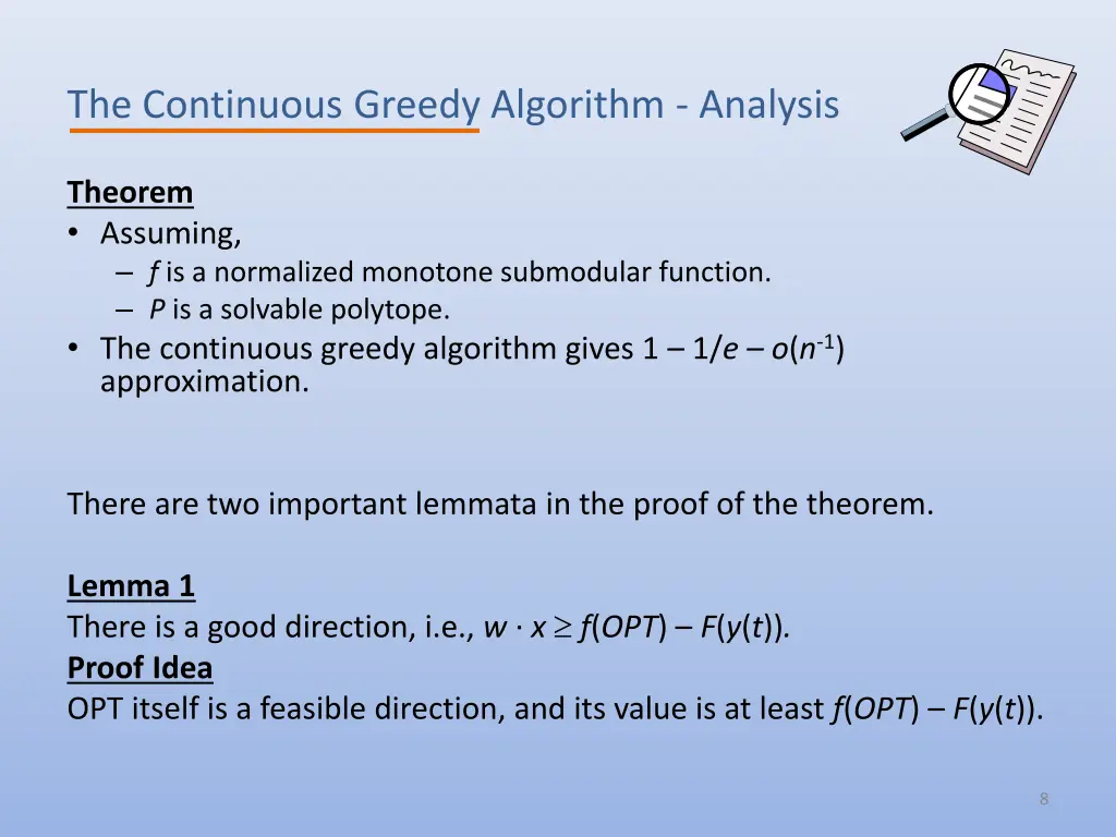 the continuous greedy algorithm analysis