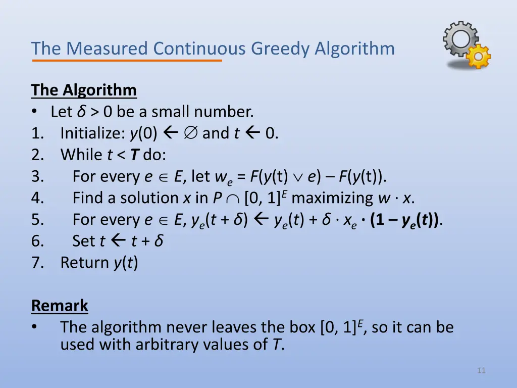 the measured continuous greedy algorithm