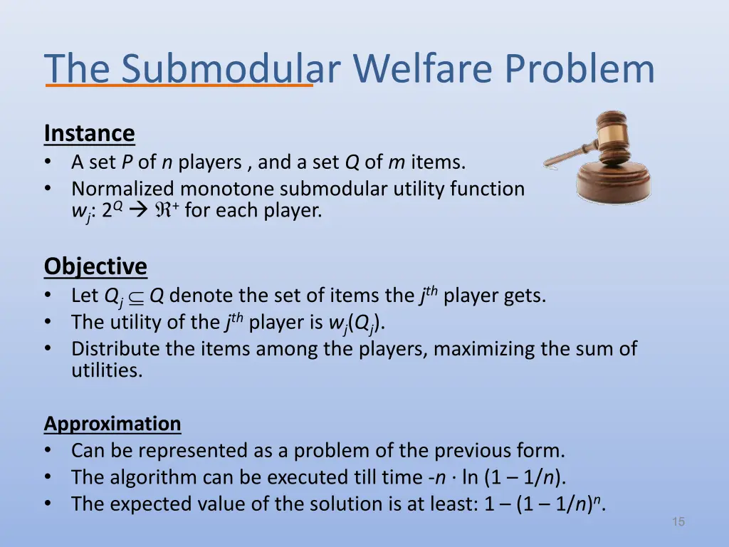 the submodular welfare problem