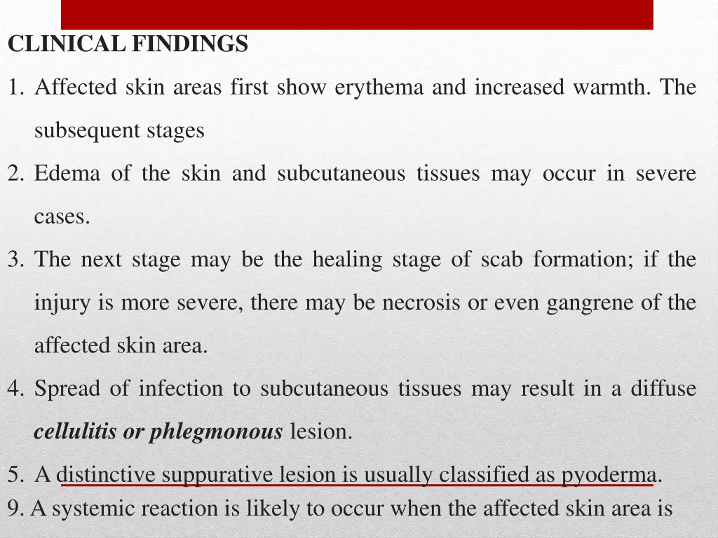 clinical findings
