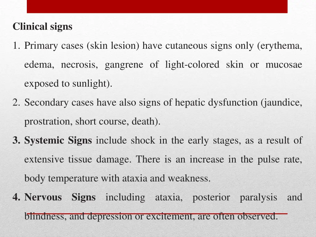 clinical signs