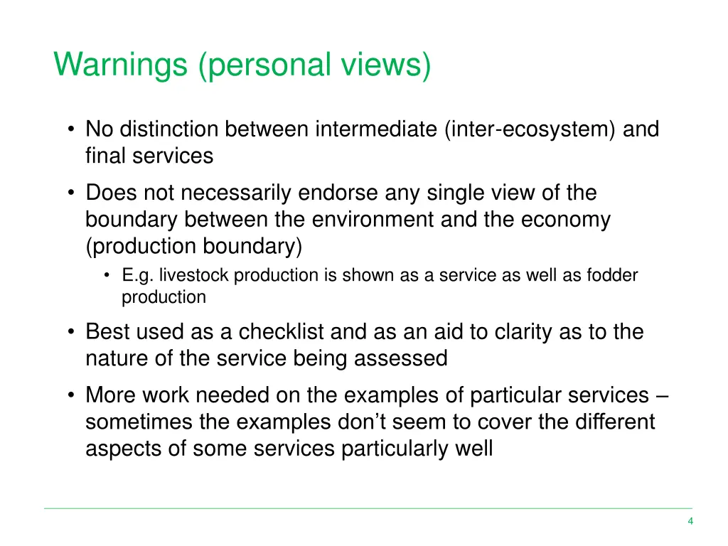warnings personal views