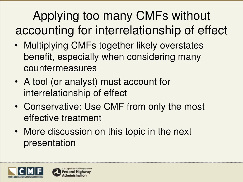 applying too many cmfs without accounting 1