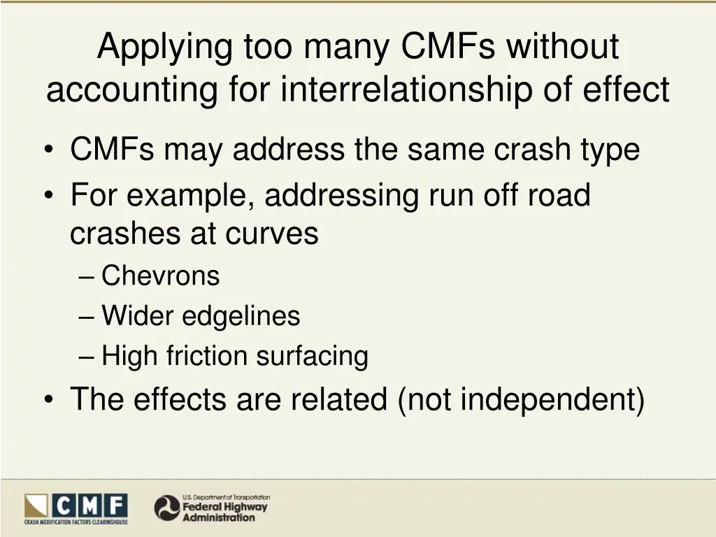 applying too many cmfs without accounting