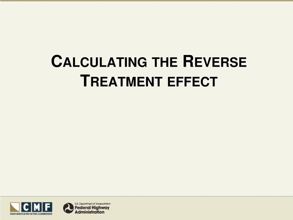 c alculating the r everse t reatment effect