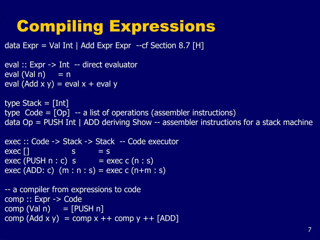 compiling expressions data expr val int add expr