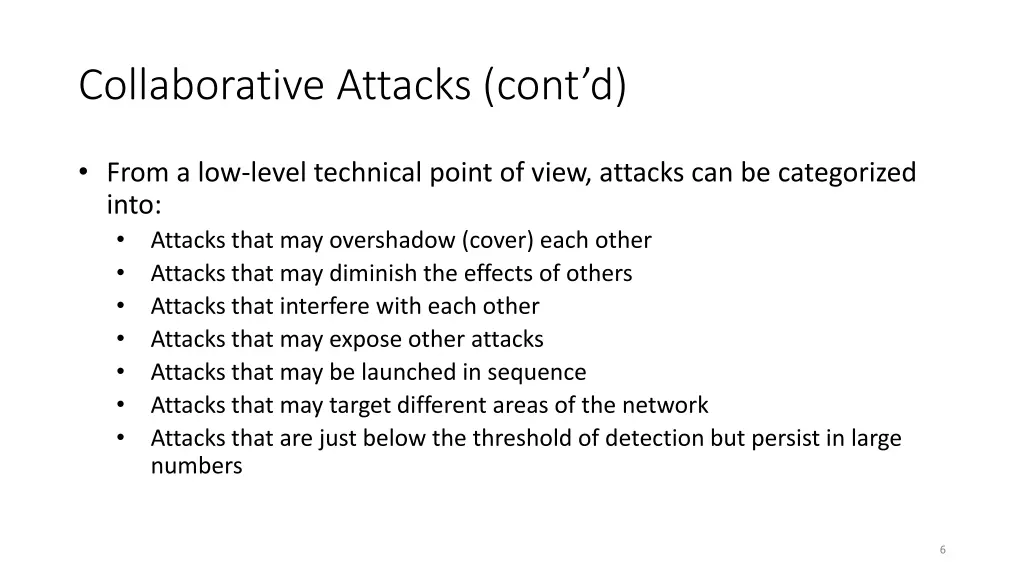 collaborative attacks cont d 2