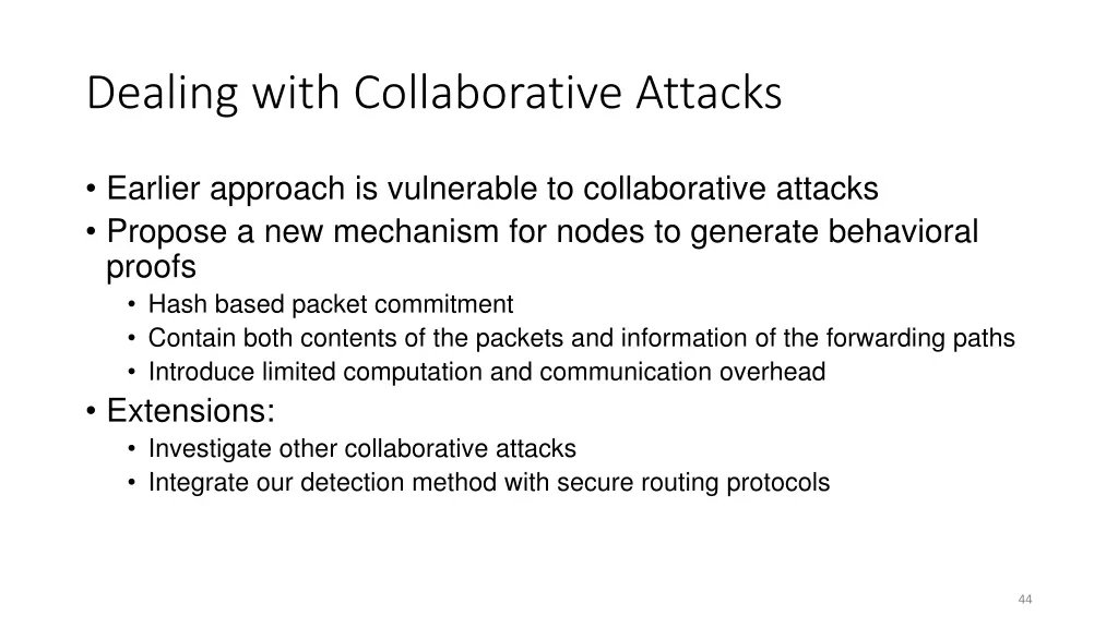 dealing with collaborative attacks