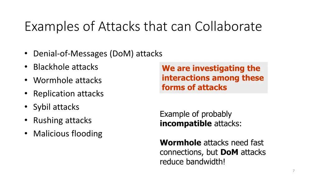 examples of attacks that can collaborate