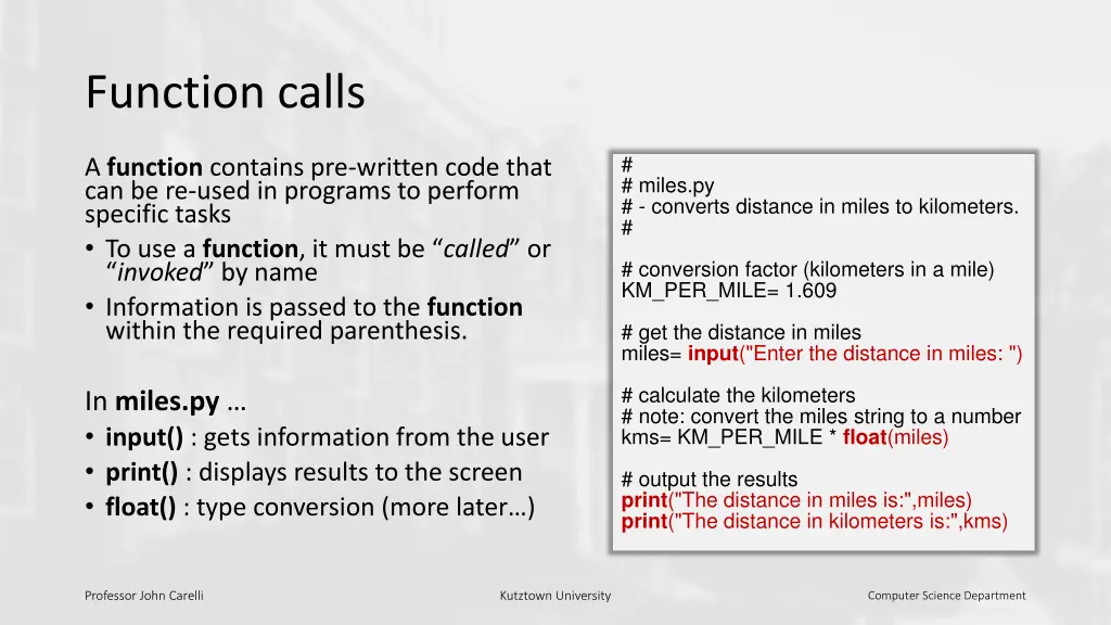 function calls