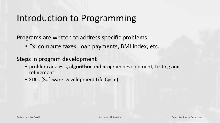 introduction to programming