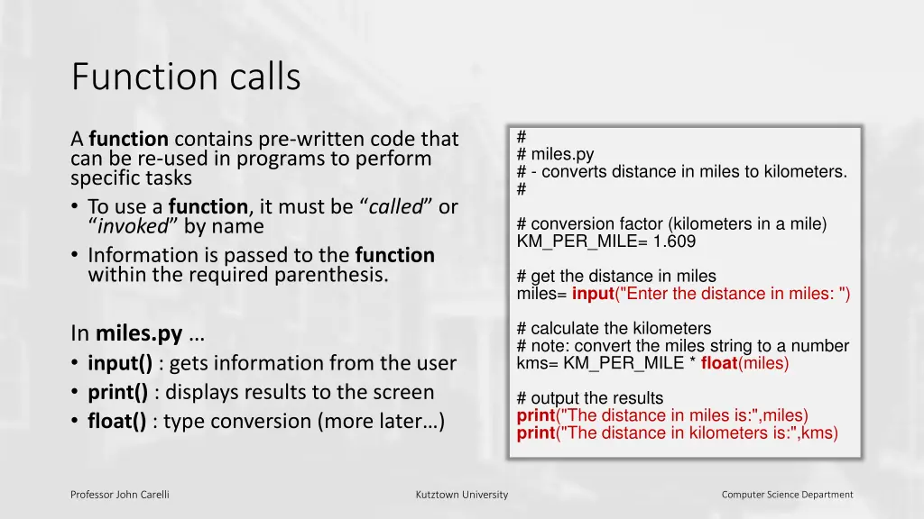 function calls