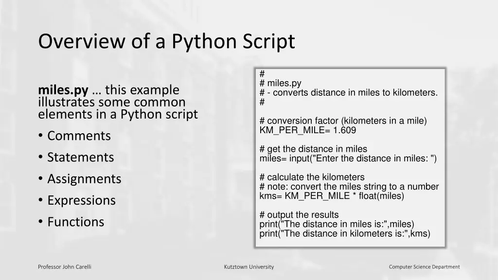 overview of a python script