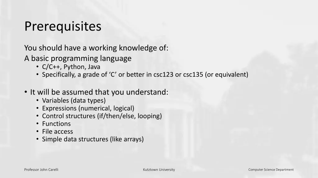 prerequisites