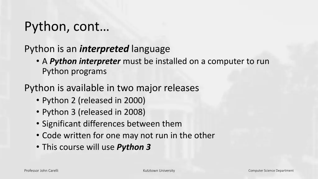 python cont