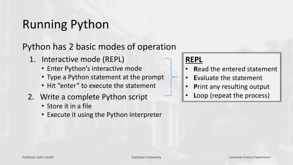 running python