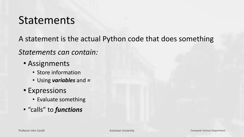 statements