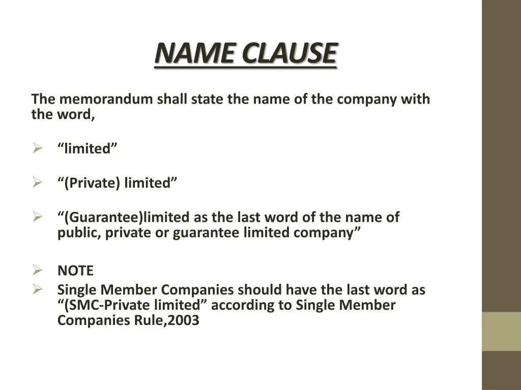 name clause