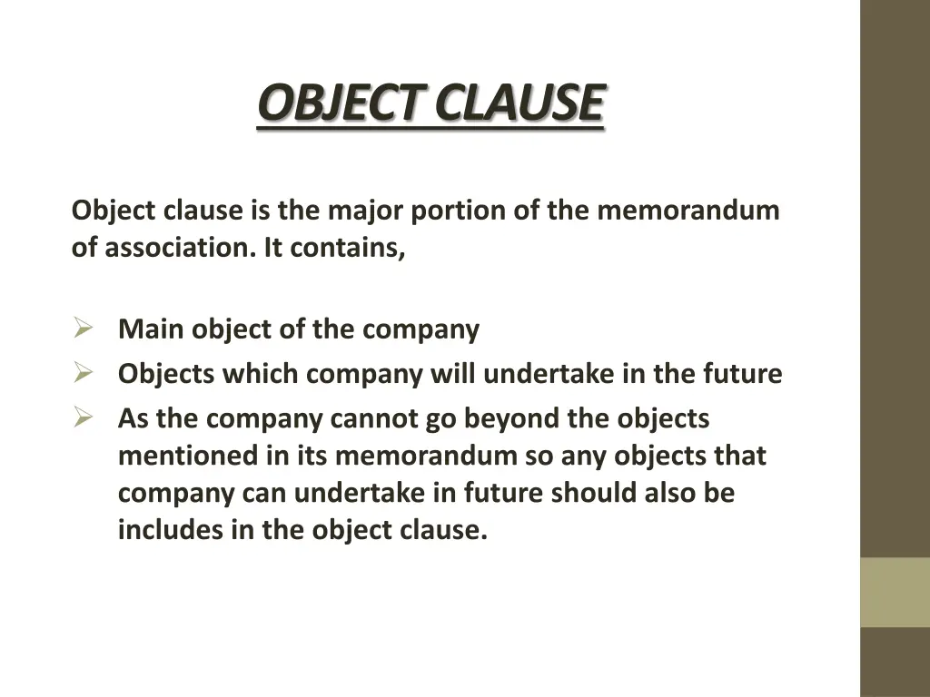 object clause