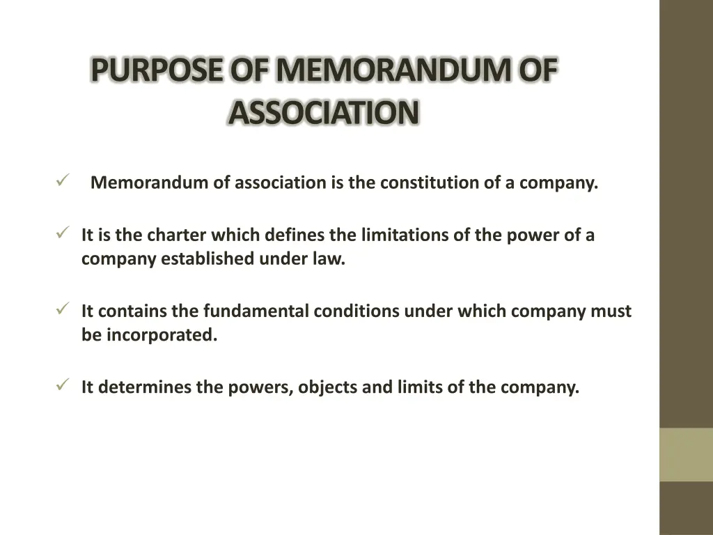 purpose of memorandum of association