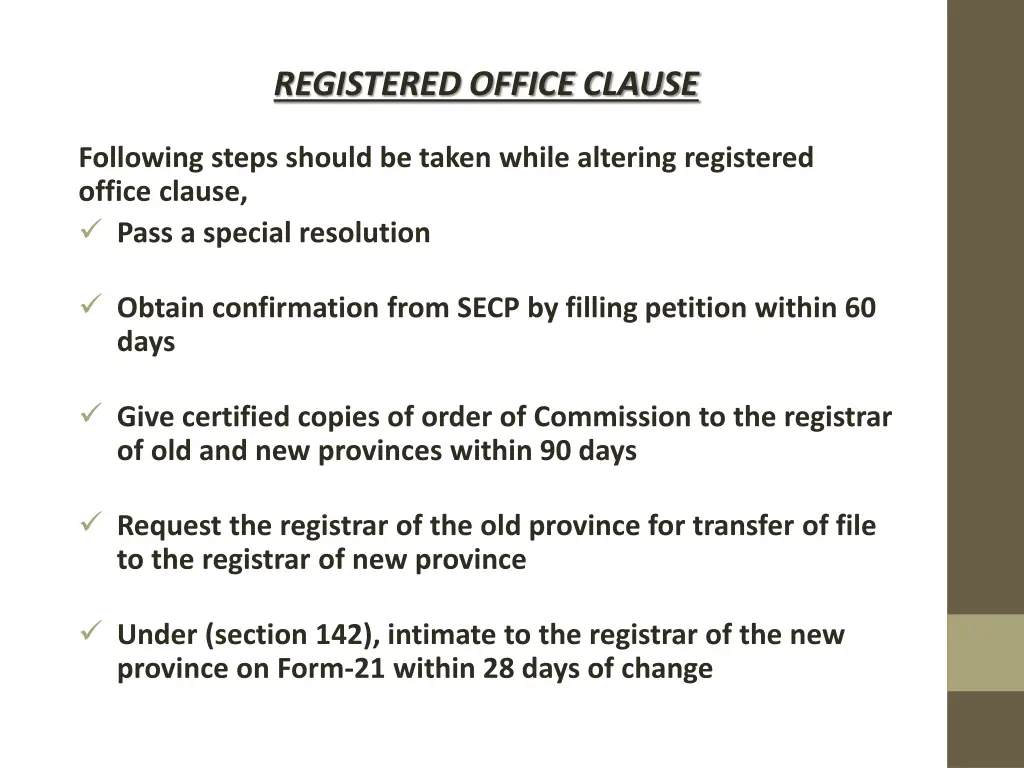 registered office clause 1