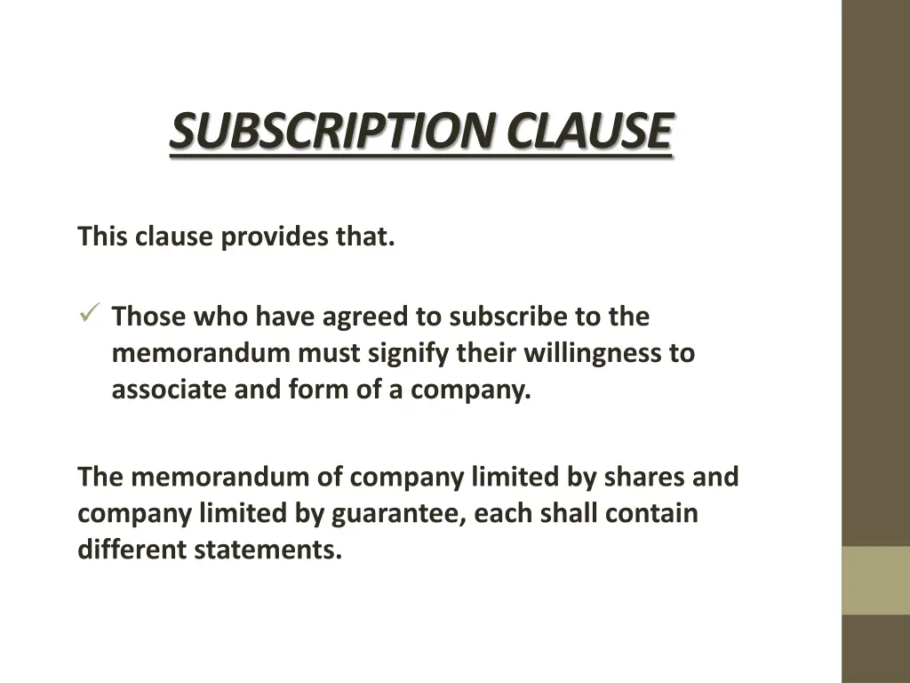 subscription clause