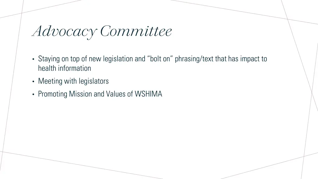 advocacy committee