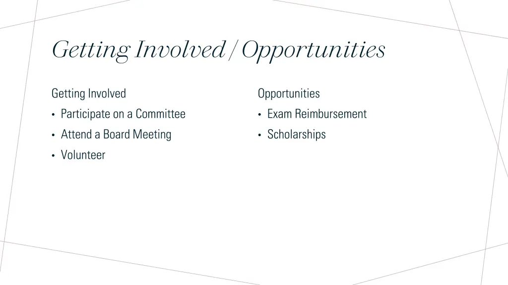 getting involved opportunities 1