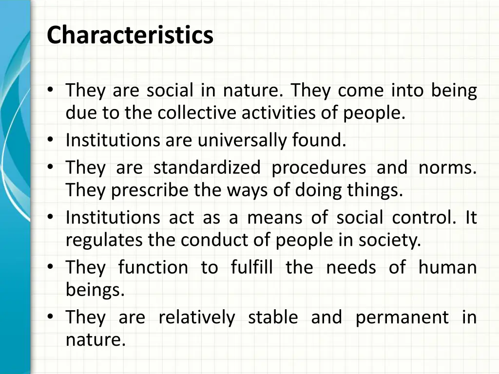 characteristics 1