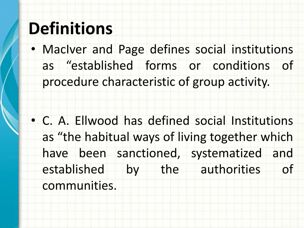 definitions maciver and page defines social