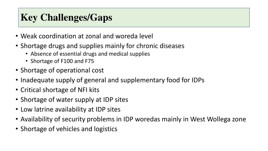 key challenges gaps