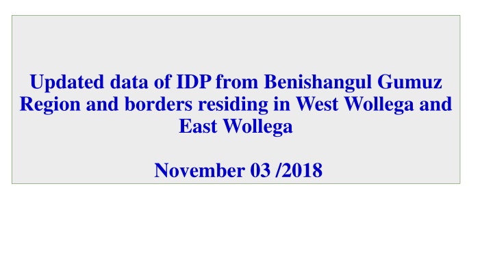 updated data of idp from benishangul gumuz region
